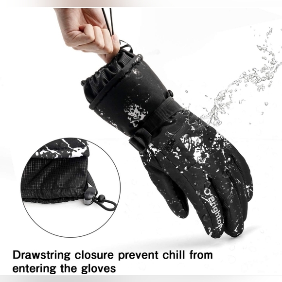 Ski Winter Unisex Adult Gloves With Zipper Pocket Waterproof Touchscreen - Picture 5 of 6